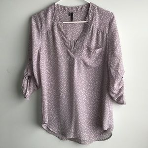 Maurice’s Blouse, Small, Grey with cream dots!